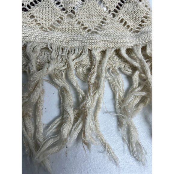 Vanity Purple Beige Semi Sheer Loose Knit Sweater Cardigan W Tassels Women’s L - Picture 6 of 15